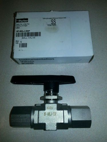 NEW PARKER 8F-B8LJ-SSP BALL VALVE 1/2&#034; FNPT CONNECTION , 1500 PSI , 316SS