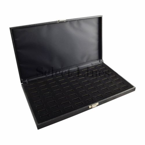 72 ring black wide slot tray case jewelry display ! for sale