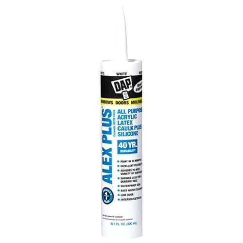 DAP INC 18152 10.1oz White Alex Plus Acrylic Latex Caulk with Silicone