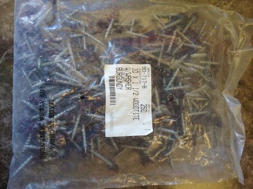 #10 x 1-1/2&#034; Metal Siding/Roofing Screws 250pcs Burgundy Free Shipping