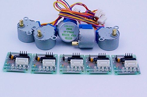 Coobl? 5sets Stepper Motor 28byj-48 5v Dc 4-phase 5-wire + Uln2003 Driver Board