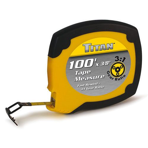 Titan 100 ft tape measure 3/8&#034; wide fast rewind 3:1 gear ratio for sale