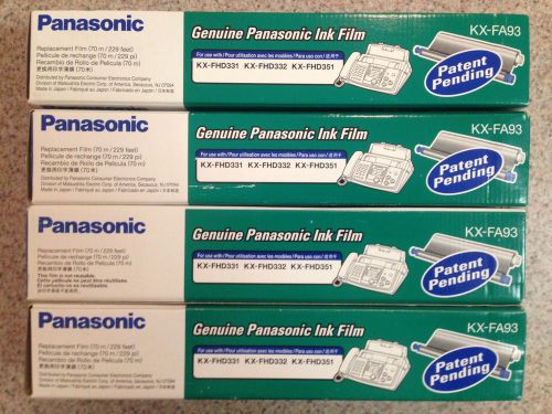 Lot of 4 Genuine Panasonic Ink Film KX-FA93 KX-FHD331 KX-FHD332 KX-FHD351