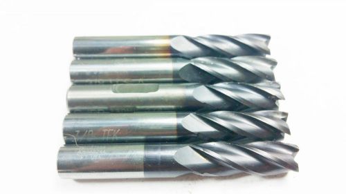 (Machinist Lot of 5) 3/8&#034; Garr HTC Kennametal Carbide TiALN 4FL End Mill (B 241)