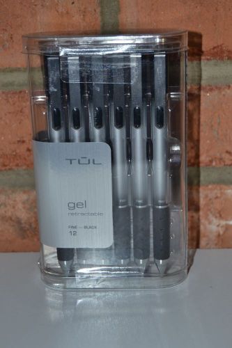 Tul Gel Retractable Pens Fine 0.5 mm 12 Pack (Black) NIP