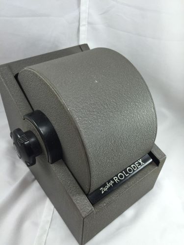 Vintage Rolodex Zephyr 1753 Metal Covered Address Card File Holds 3.25&#034; x 1.75&#034;