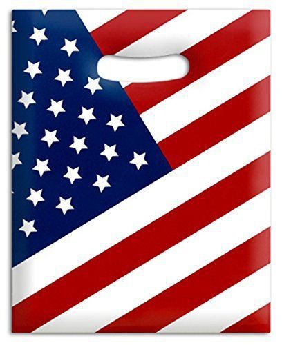 50 pc - Patriotic plastic goody/favor bags bulk pack