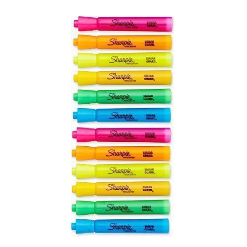 Sharpie Accent Tank-Style Highlighters, Assorted Colors, 12 Pack 25053