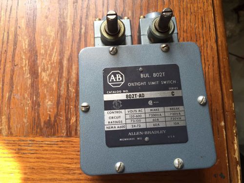 New allen bradley 802t-ad dual oiltight limit switch series c for sale