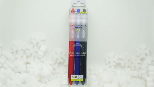 PILOT FRIXION KNOCK PEN ERASABLE MODEL LFBK-69F-3C 3 COLOR 0.7MM 3 PIECE