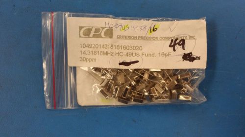 (10 PCS) HC-49US14.31818MHz, 16pf, 30ppm, Criterion Precision Components