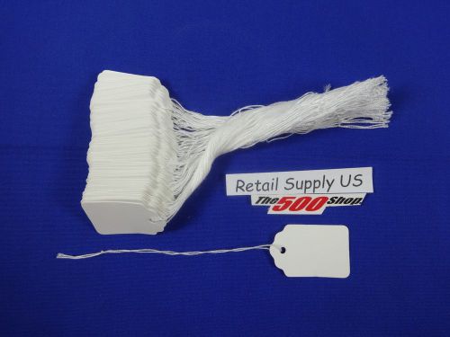 100 Blank White Strung Merchandise Price Tags #4 Retail Supplies