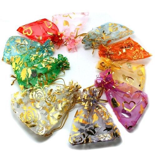 700x mix color organza jewelry wedding gift candy bags *7*9cm (plus gift) for sale