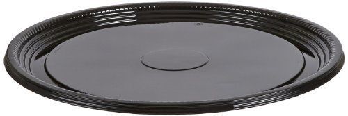 Caterline casuals plastic platter round tray, 16-inch, black (25-count) for sale