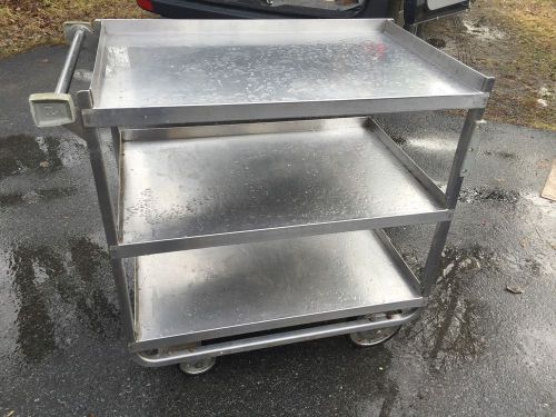 Lakeside 744 33&#034; 3-Shelf Stainless Steel Utility Cart 700lb Capacity