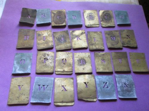 Antique set of Brass&amp; Zinc Stencils A-Z/ number