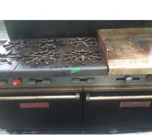 60&#034; Vulcan 6 burner range with griddle, broiler &amp; dual oven