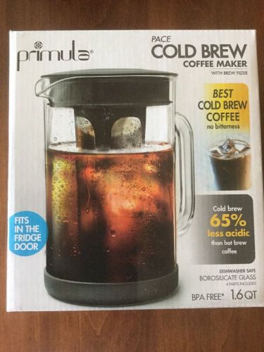 Primula pcbbk-5351 pace cold brew coffee maker, 1.6 quart, clear for sale