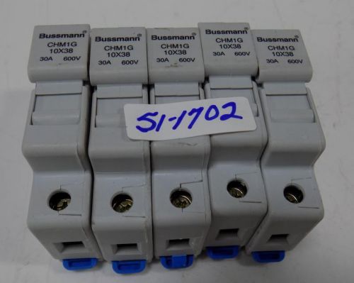 BUSSMANN  30A 600V FUSE BLOCK HOLDER CHM1G 10X38 1 LOT  OF 5