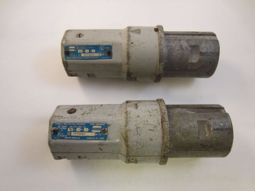 LOT OF 2 CROUSE HINDS APJ6485  3W 4P  60 AMP 480 VOLT PLUG-USED