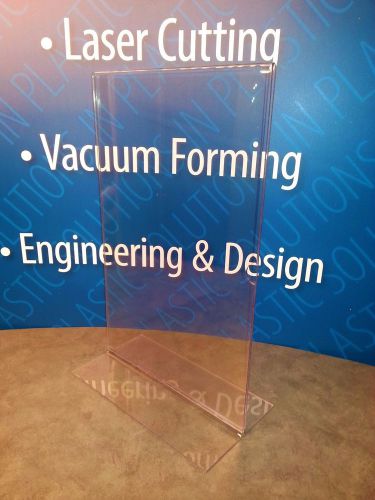 Lot of 6 clear acrylic 11 x 17 plastic display stand up paper sign holder for sale