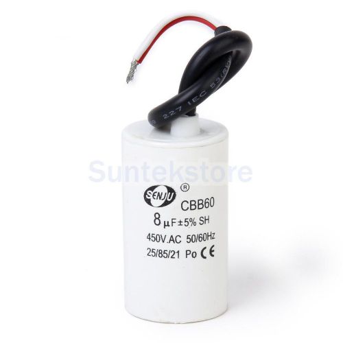 450V AC 8uF 50/60Hz Polypropylene Film Motor Start Run Capacitor CBB60 DIY Test