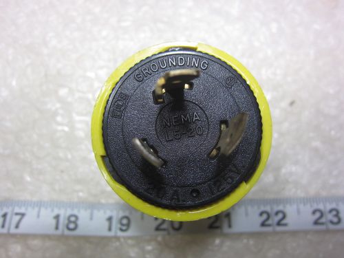 Sylvania 20A 125V Hubbell 2311 Style Locking Plug L5-20P, Used