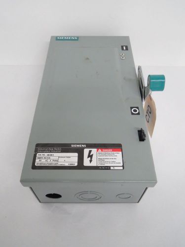 SIEMENS ID361 INDUSTRIAL DUTY 30A 600V-AC 3P FUSIBLE DISCONNECT SWITCH B442319