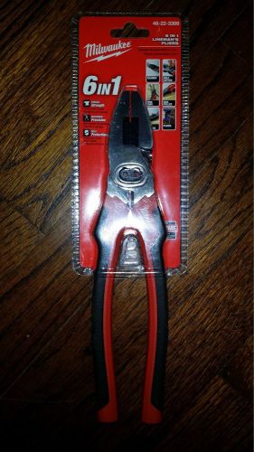 Milwaukee 48-22-3309 6 IN 1 Linemans Pliers, Limited Lifetime Warranty