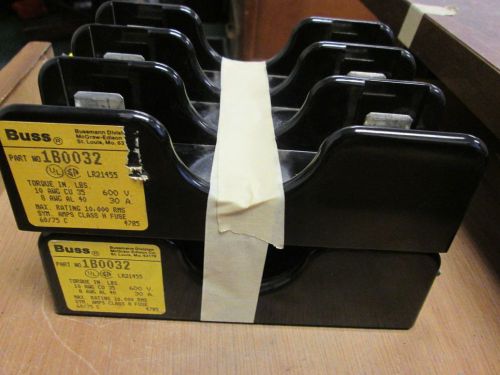 Bussmann  Fuse Block  1B0032  *Lot of 2*  30A  600V  3P   Used