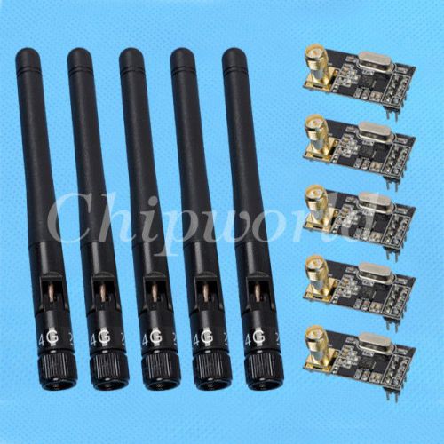 5pcs 2.4G NRF24L01+ Wireless Transceiver Module + SMA Antenna New