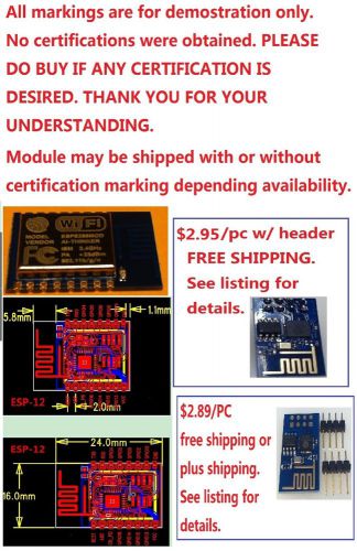 ESP8266 ESD-12 (4 MBYTE FLASH)/Upgradeable/Arrive 1-10 Biz Day