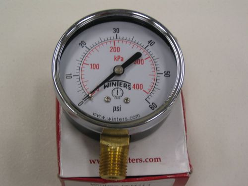 Winters PEM213 Economy 2.5&#034; 0-60 PSI/KPA Pressure Gauge 1/4&#034; BTM