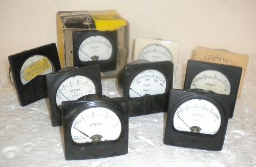 Weston Simpson Tapecaster ~ Analog Panel Meters ~ Lot of 9 ~ One Appears NIB ?