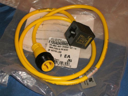 BRAD HARRISON E130A0A06M010 DIN 43650 MINI-CHANGE 18MM 24V AC/DC 2 METER CORDSET