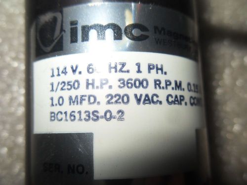 (rr15-3) 1 used imc magnetics bc1613s-0-2 1/250hp motor for sale