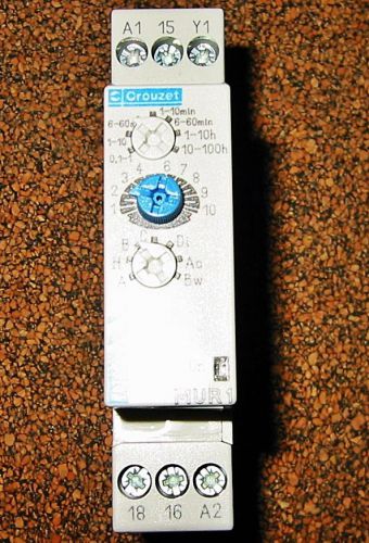 Crouzet mur1 timer, 0.1 - 100hrs, 24vdc/24-240vac, 50/60hz, 8a/250v contact for sale