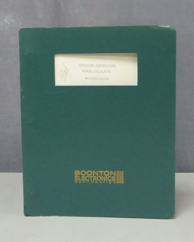 Boonton Microwattmeter Models 41A &amp; 41AR Operating Instructions