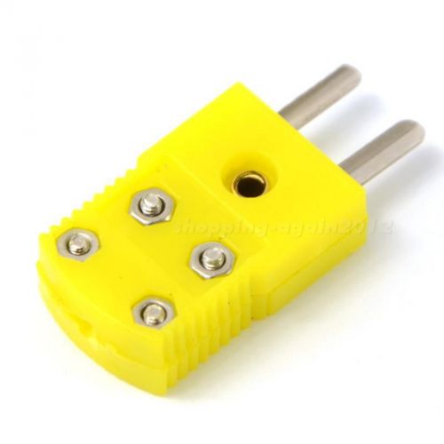 Male k type thermometer thermocouple wire cable connector plug yellow ai1p for sale