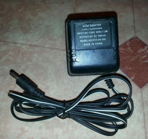 Unbranded AD3515-06-500 6V AC 500mA 7.2W, AC to AC Adapter - B10