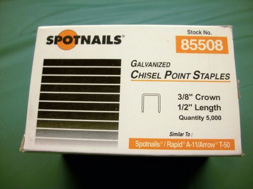 Arrow t 50 rapid a-11 type staples 1/2&#034; length spotnails 85508 for sale