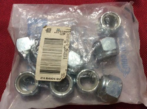 10-7/8&#034;-14 Zinc Finish NE Grade 2 Nylon Insert Lock Nut 10 nuts Lock NIP