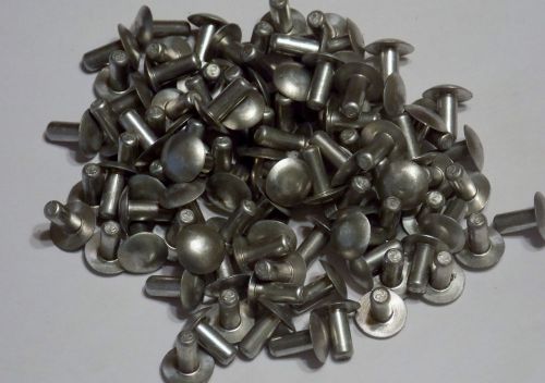 Solid aluminum rivets 3/16&#034; x 7/16&#034; length brazier head 100 pc for sale