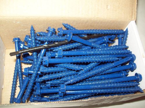 (100) 1/4&#034;x 3-1/4&#034;   Hex Head Concrete/Masonry Screw Anchors Tapcon Style w bit