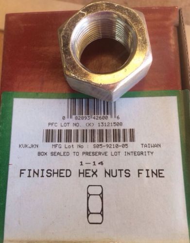 1 box (10) fine thread 1-14 hex finish nuts fine zinc blue grade 2 for sale