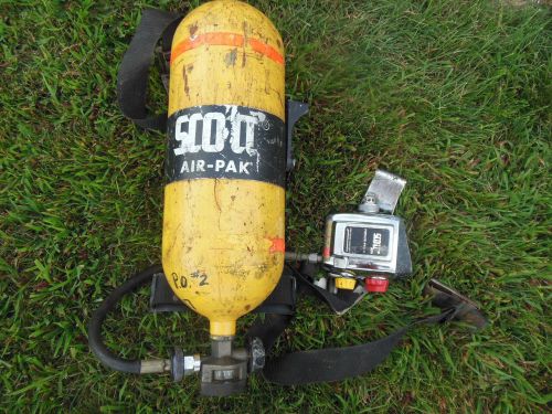 1980&#039;s scott fire rescue air pak supply tank presur pak ii 2 regulator harness for sale