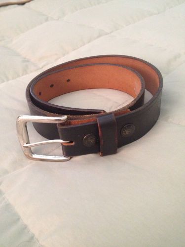 Jay Pee Brown Genuine Top Grain Bridle Cowhide Belt Solid Brass Buckle Size 32