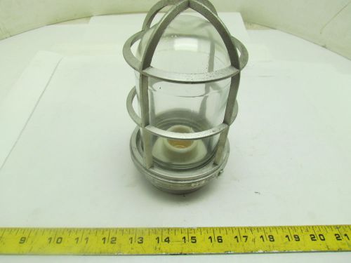 Vgu-1 threaded aluminum guard light fixture w/clear glass dome vapor-proof v51 for sale