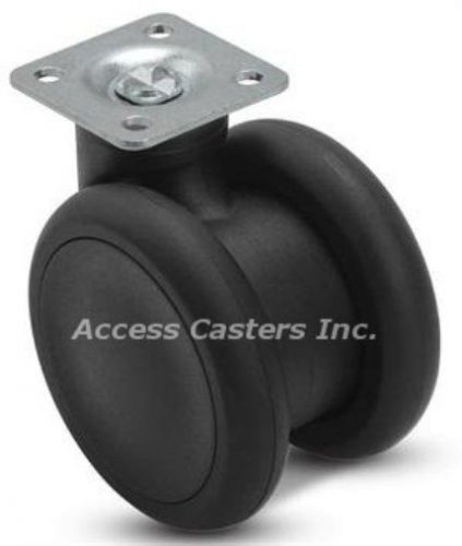 65SBPS 65MM Black Monotech Twin Wheel Swivel Plate Caster, 110 lbs Capacity