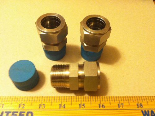 Swagelok 3 1&#034;comp tube x 1&#034;mnpt &amp; 1 1&#034; compression tube elbow for sale